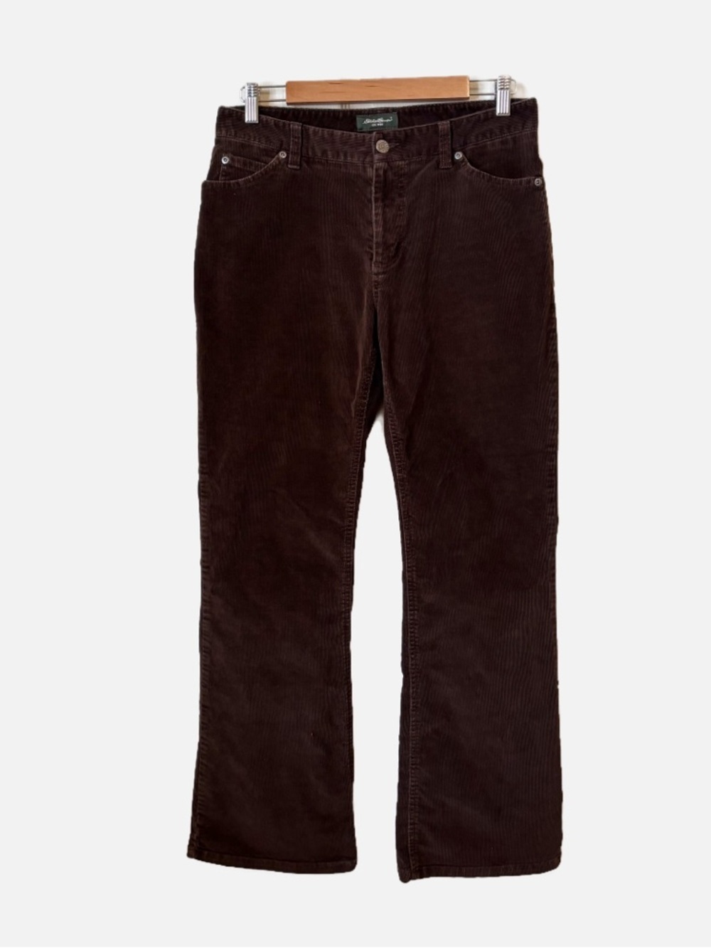 Eddie Bauer Women’s Dark Brown Corduroy Flare Pants Size 8